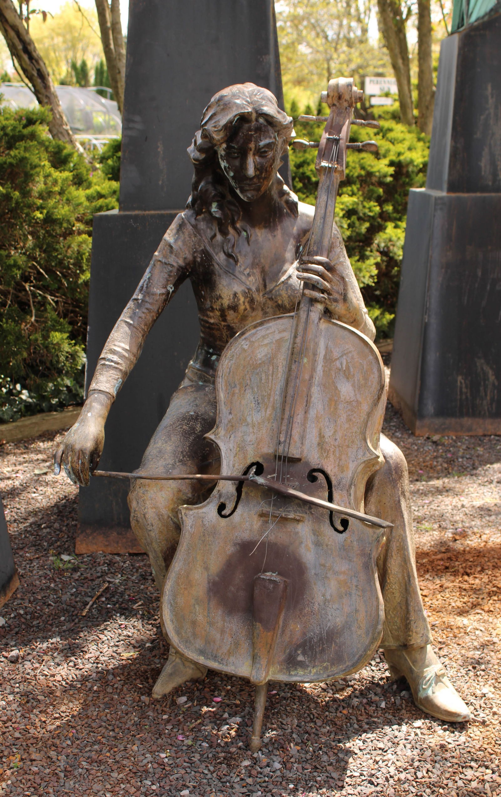 Figural Bronze Cellist (1 of 9)