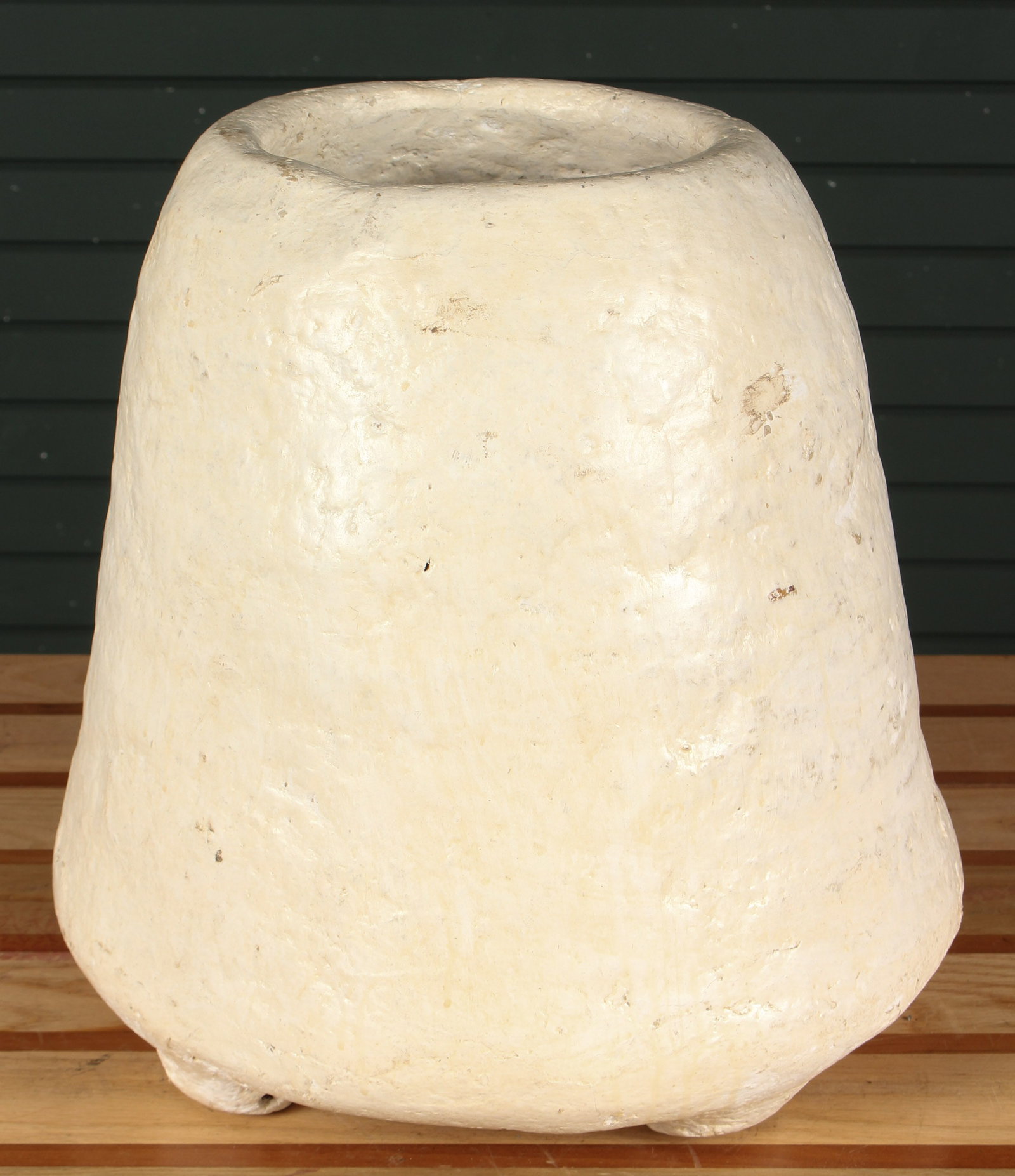 Sculpted Paper Pulp Planter Vessel: Sculpted Paper Pulp Planter Vessel. Size: 15.5" H x 14.5" W x 14.5" D