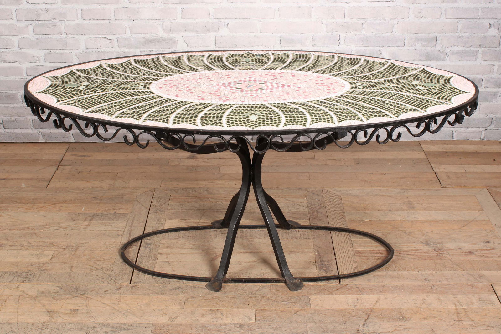 Continenal tMosaic Tile Wrought Iron Garden Table (1 of 7)