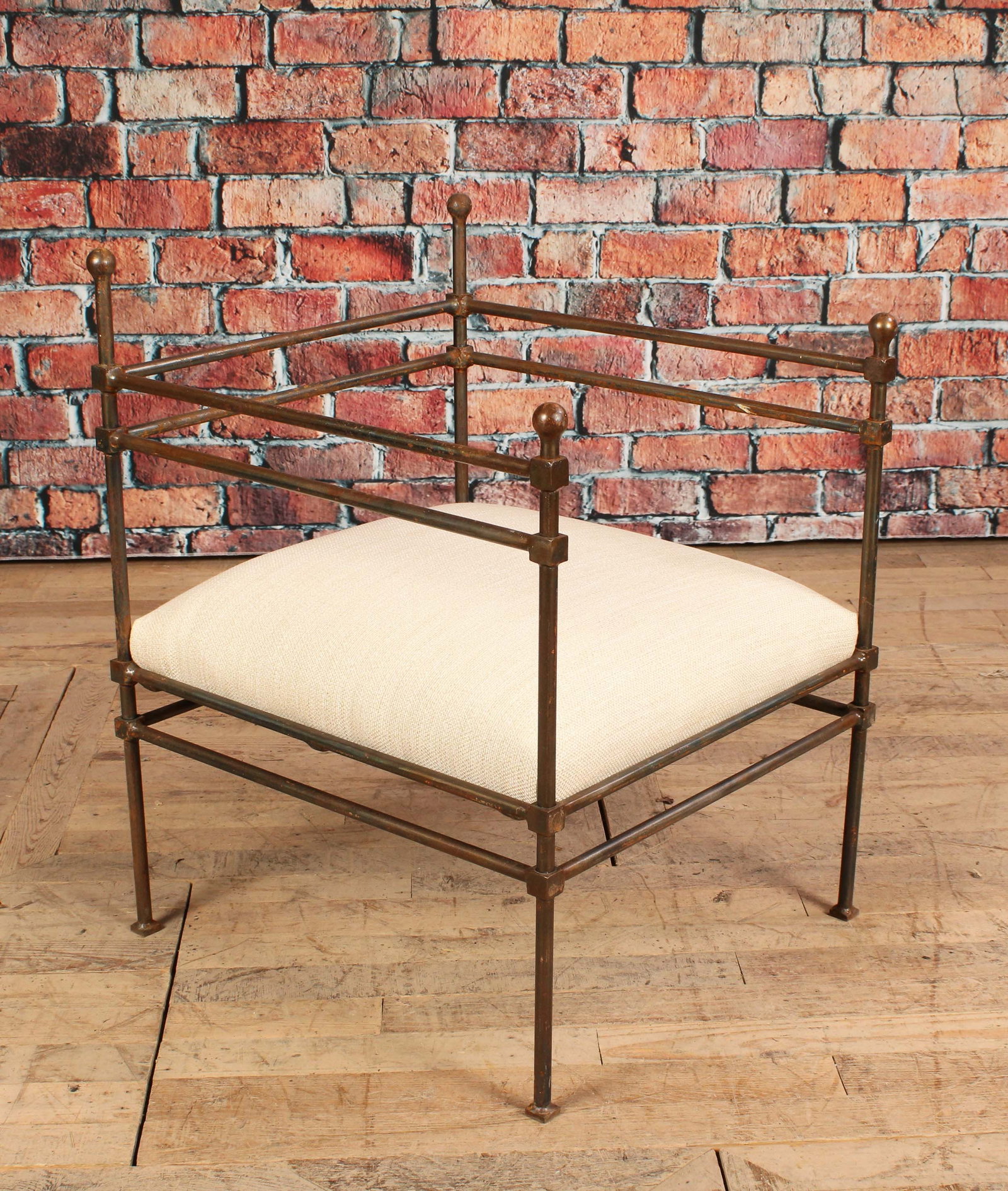 Janus et Cie Style, Iron Throne Chair: Janus et Cie Style, Iron Throne Chair. Size: 31" H x 22" W x 24" D, 16" seat height