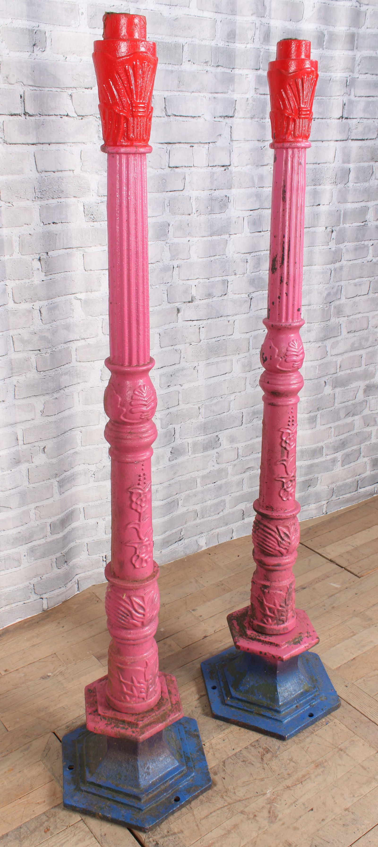 Pair Cast Iron Lamp Posts (1 of 7)