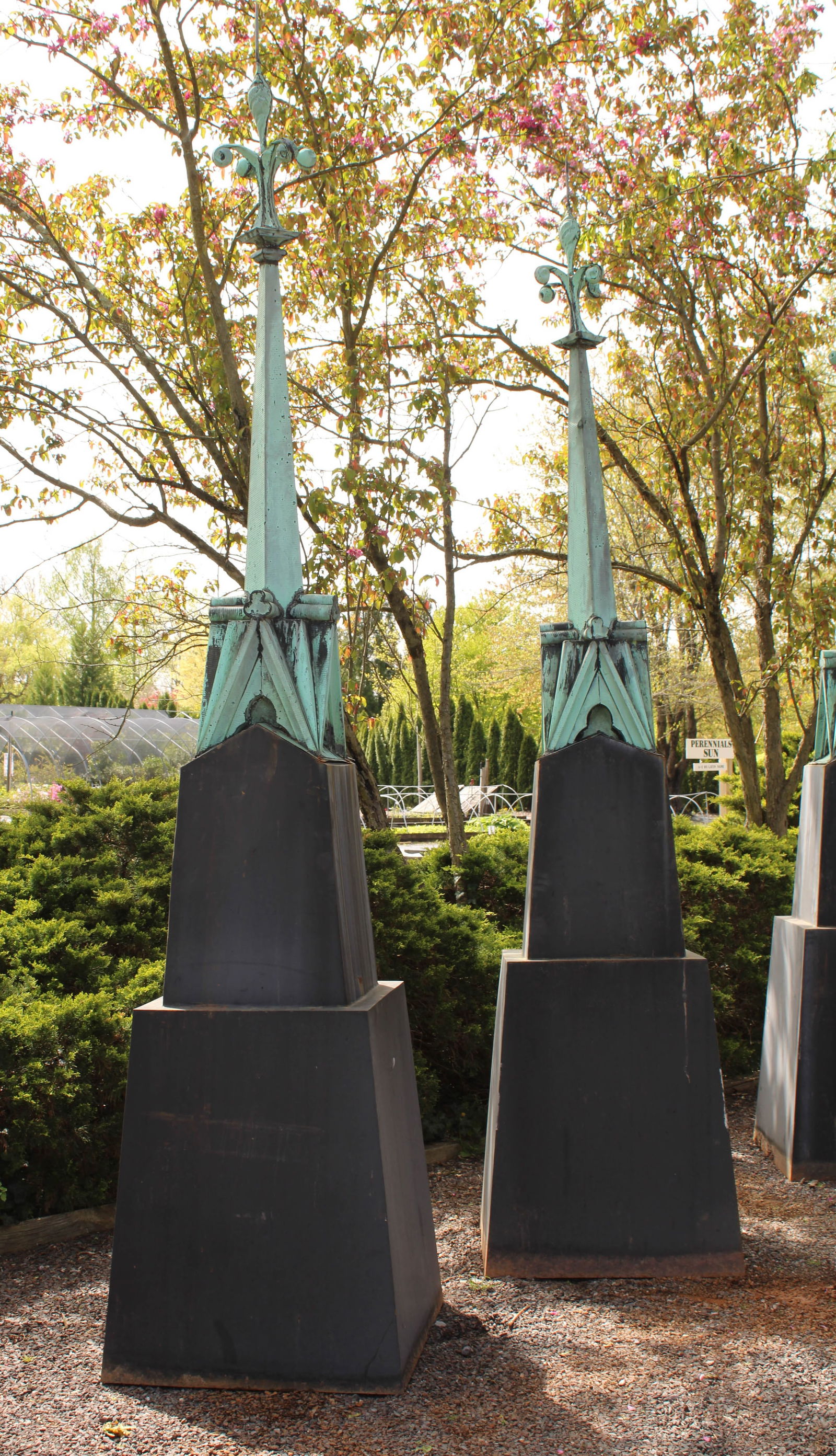 Ecclesiastical Spires On Bases, Garden Feature (1 of 6)