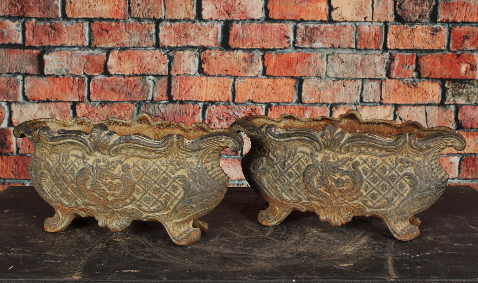 Pair Cast Iron Jardinieres (1 of 6)