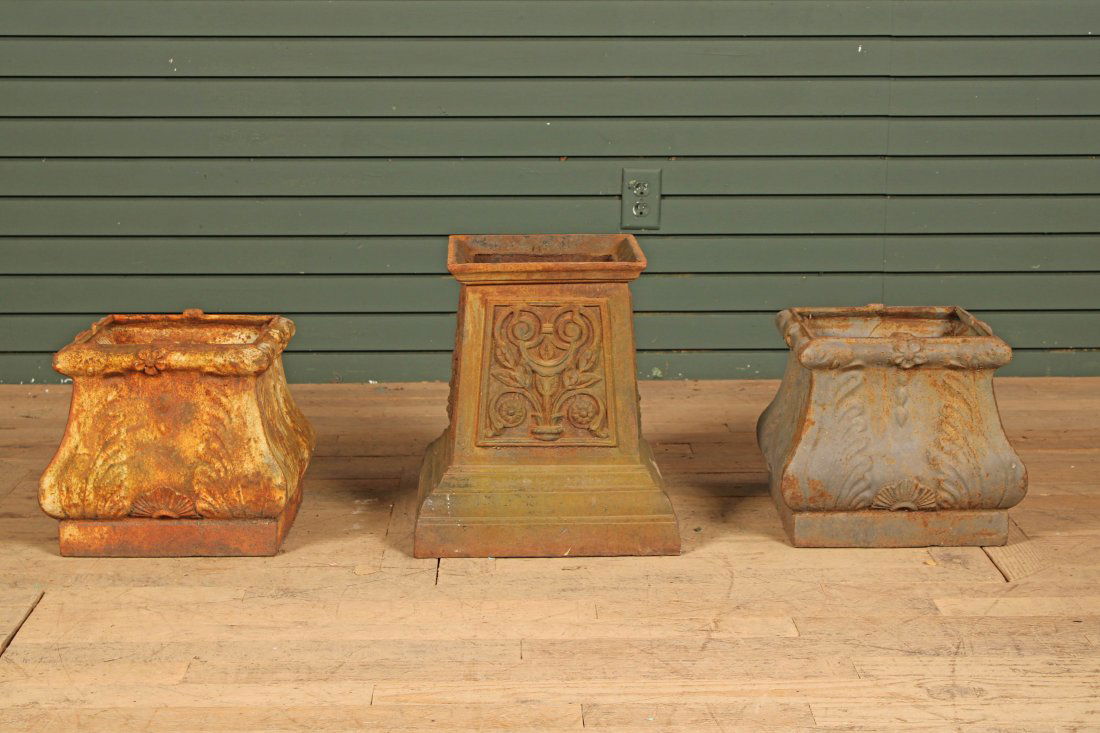 3 Mixed Cast Iron Garden Pedestals (1 of 5)