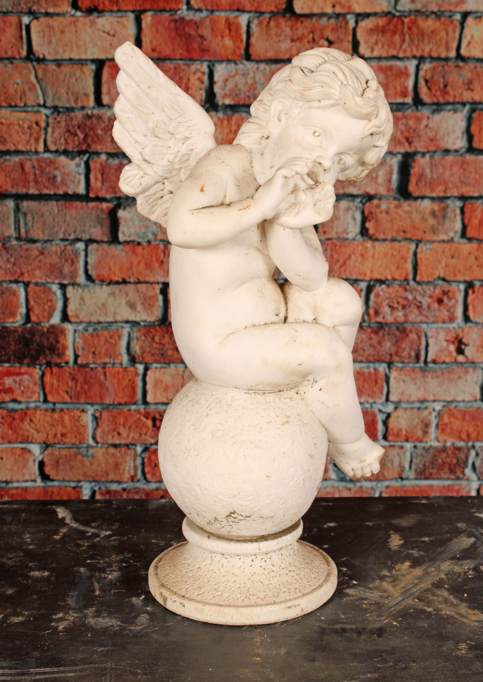Carved Marble Broken Wing Angel (1 of 6)