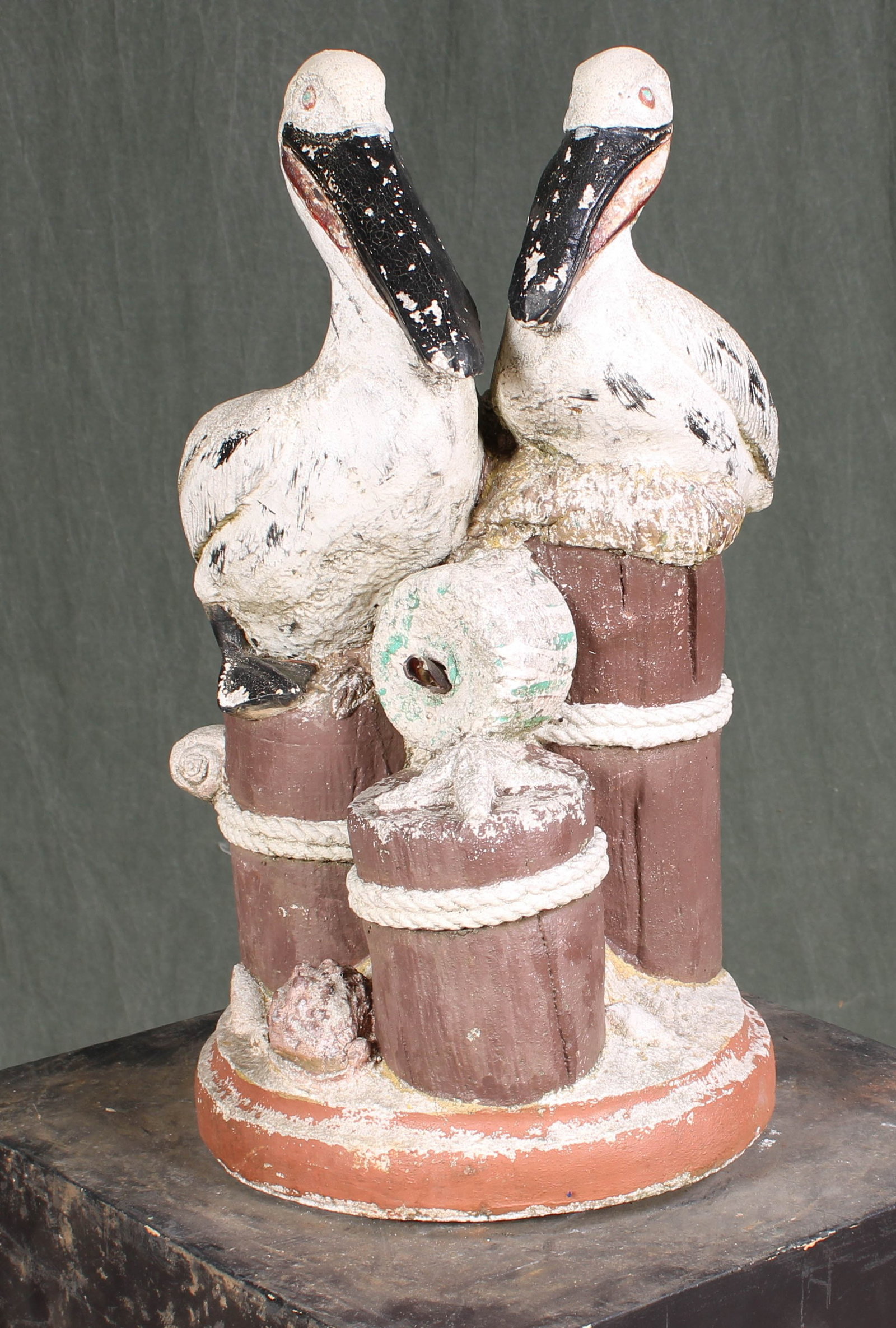 Cast Stone Pelican Group Garden Fountain: Cast Stone Pelican Group Garden Fountain. Size: 20"T x 10"L x 10"W