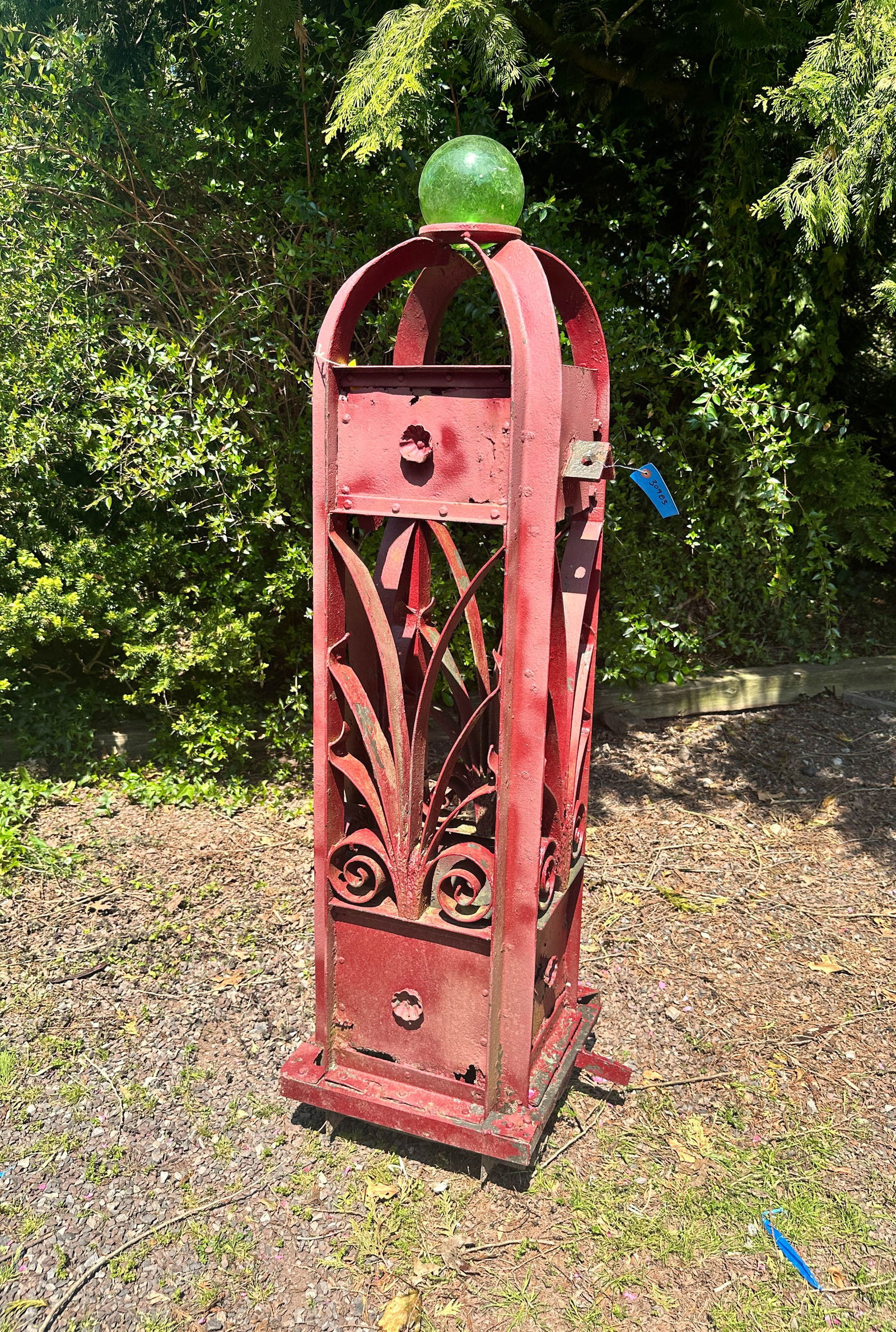 Wrought Iron Garden Sculpture, Salvage Newel (1 of 8)