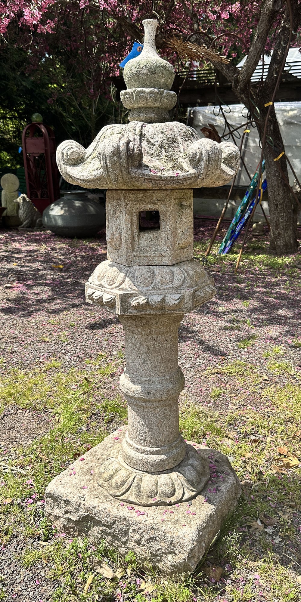 Stone Pagoda Lantern On Pedestal (1 of 9)
