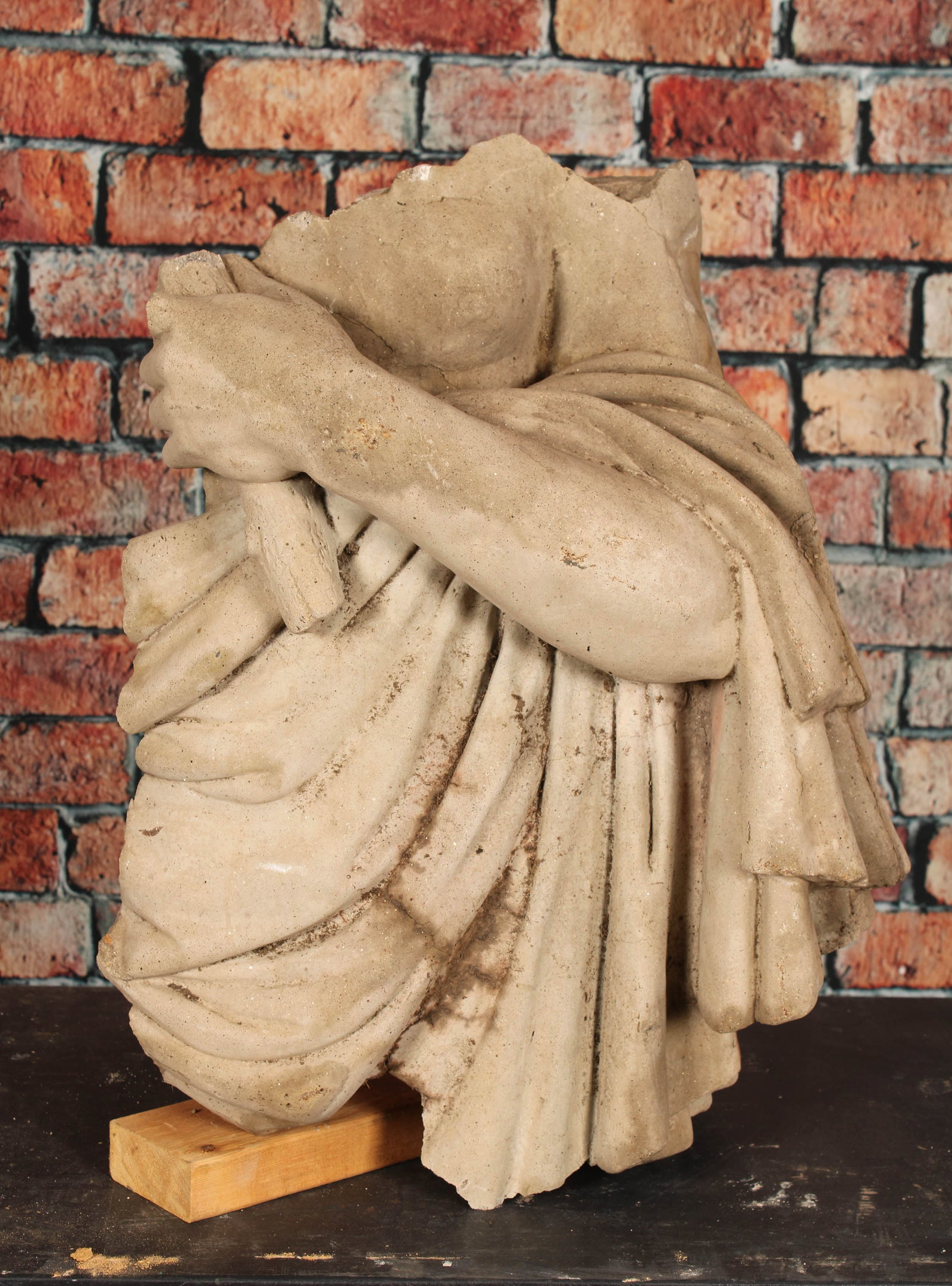 Cast Stone Torso, Architectural Sculpture Fragment (1 of 8)
