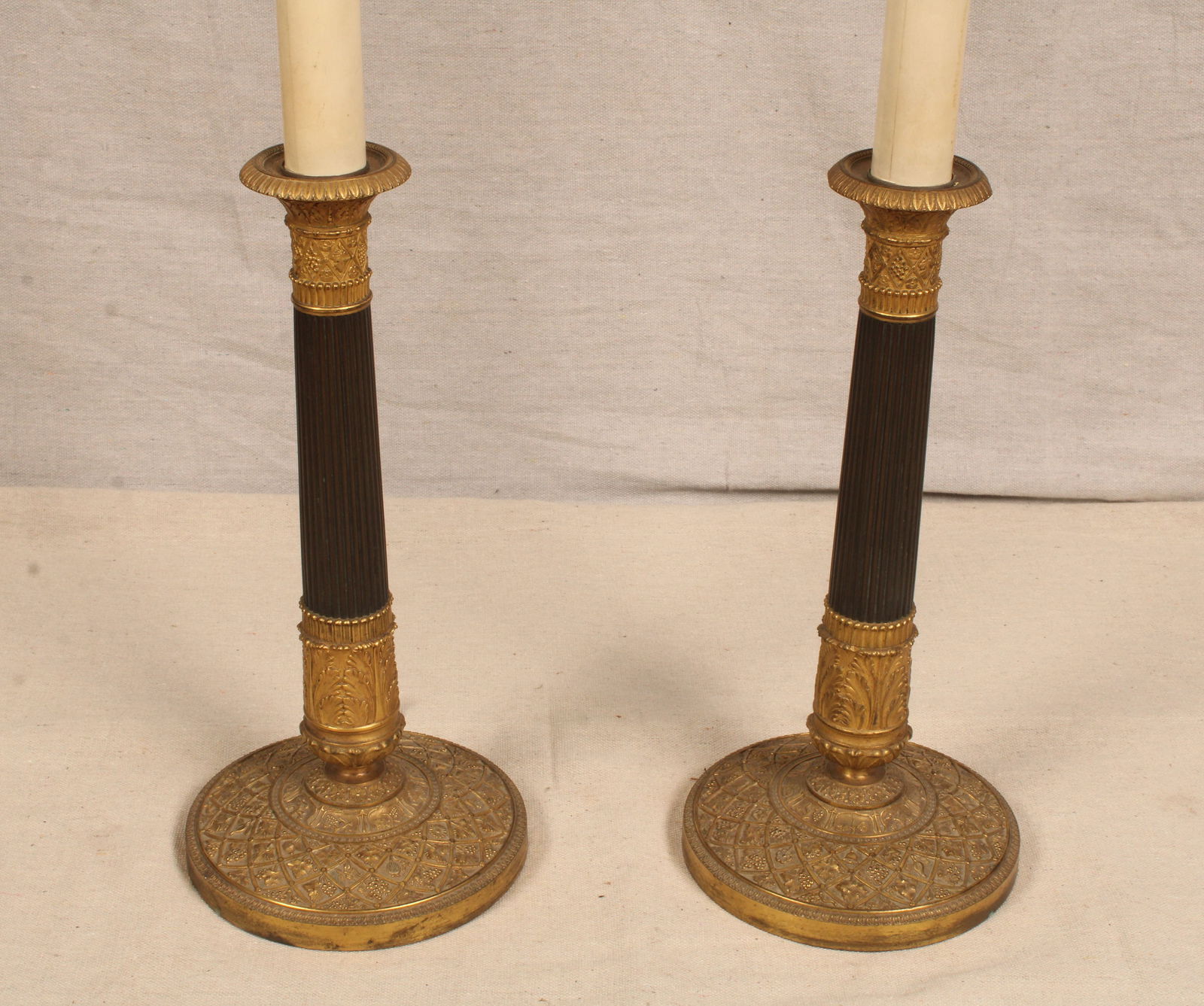 Antique Italian Bronze Candlesticks, Lamps (1 of 8)