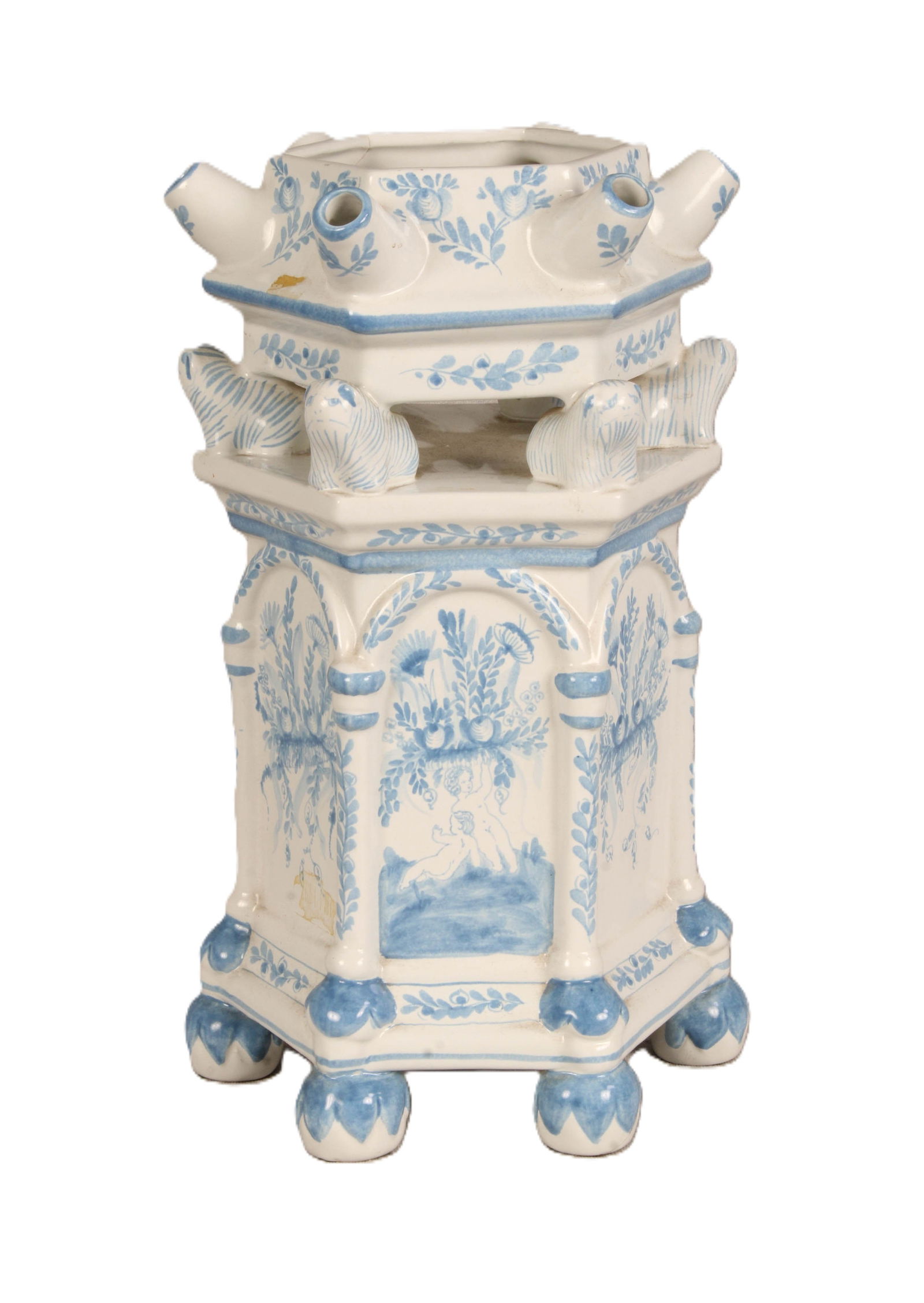 Ceramic Delft Style Tulip Vase With Tigers (1 of 8)