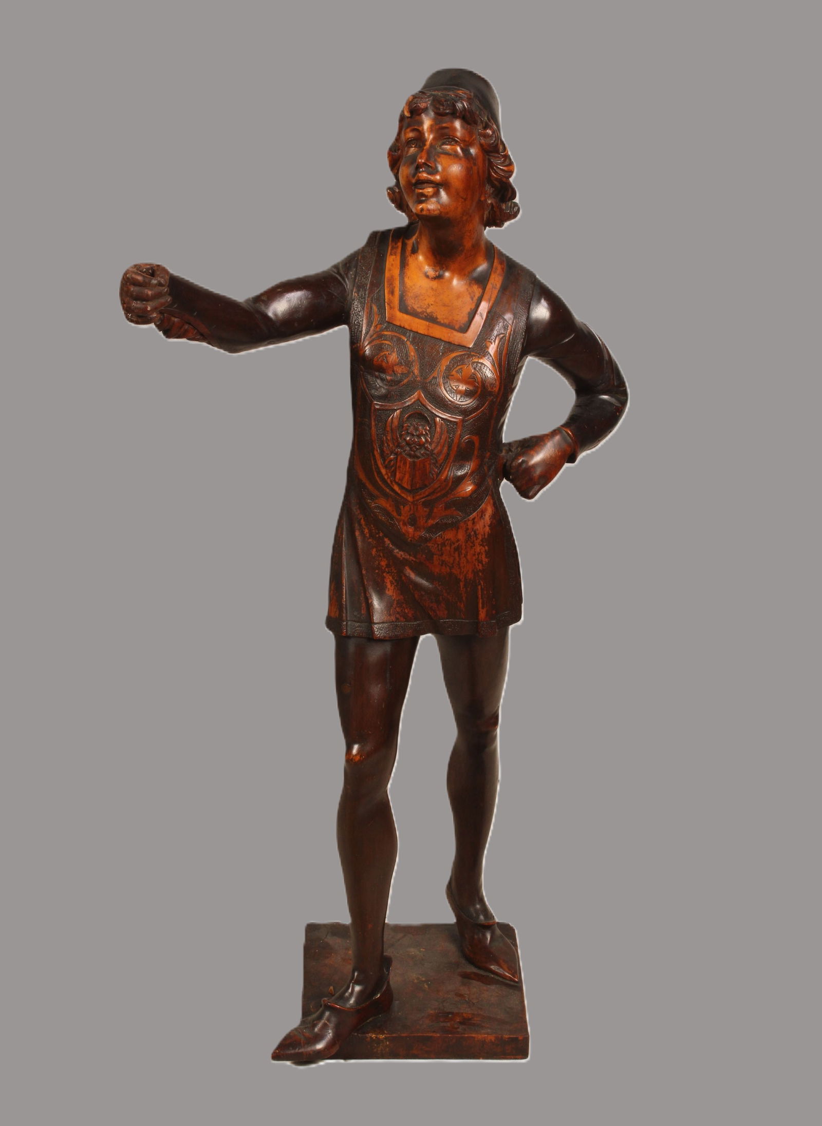 Carved Wood Venetian Boy, Newel Post Lamp (1 of 12)
