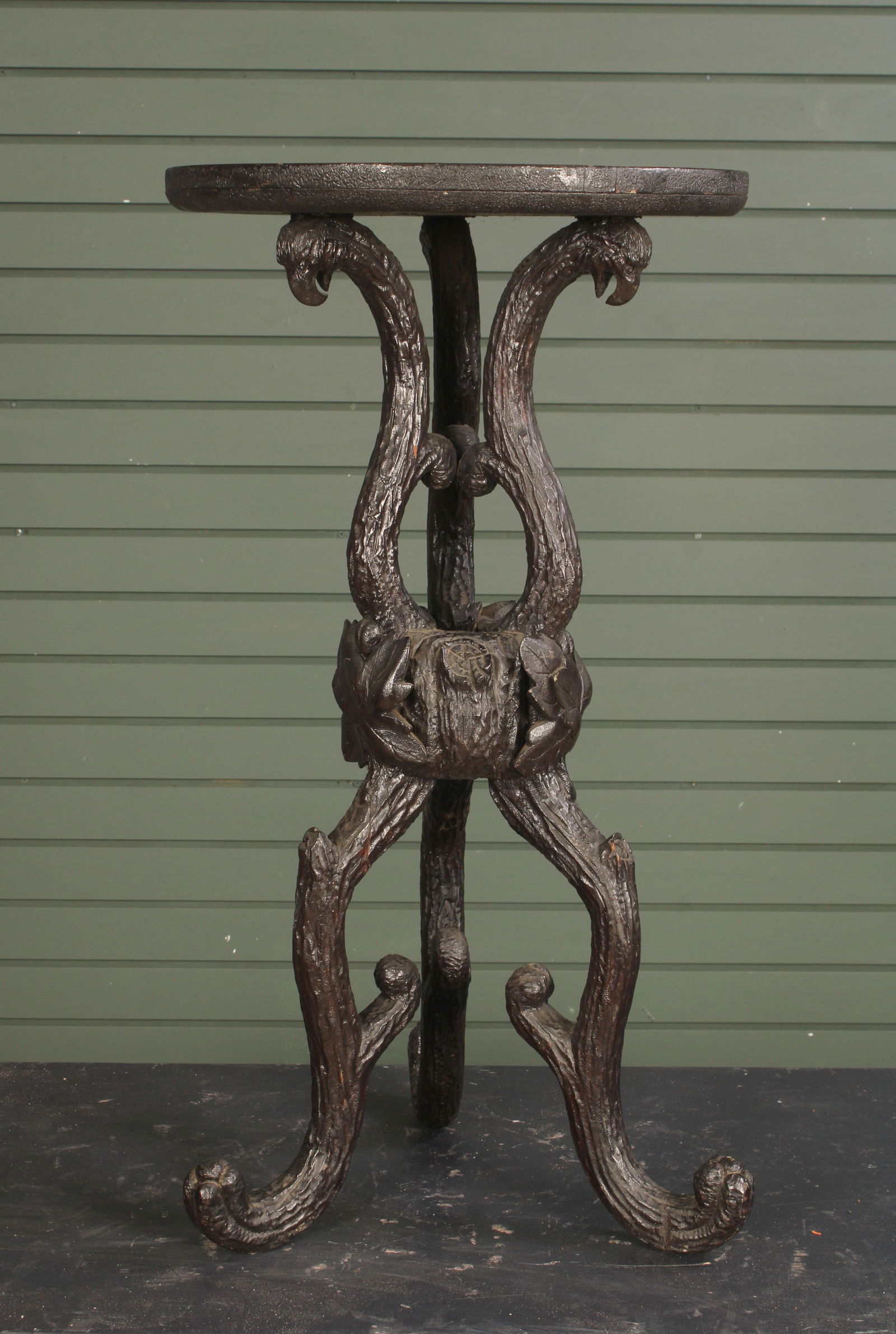 Black Forest Style Side Table, Eagle Heads (1 of 6)