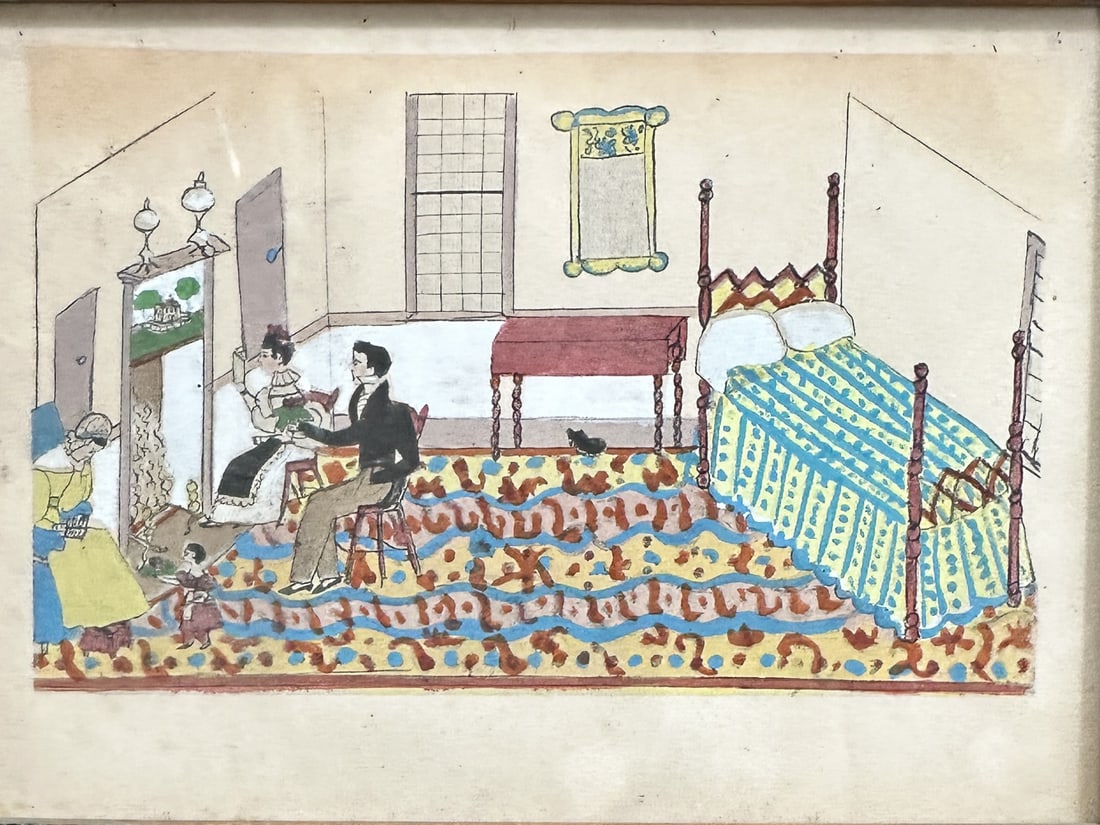 Early 19th C. Hand Colored Litho Genre Scene (1 of 5)