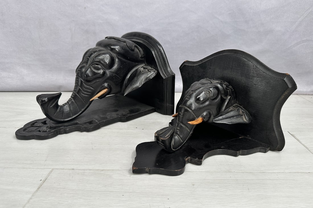 Duo Of Ebony Elephant Brackets (1 of 11)
