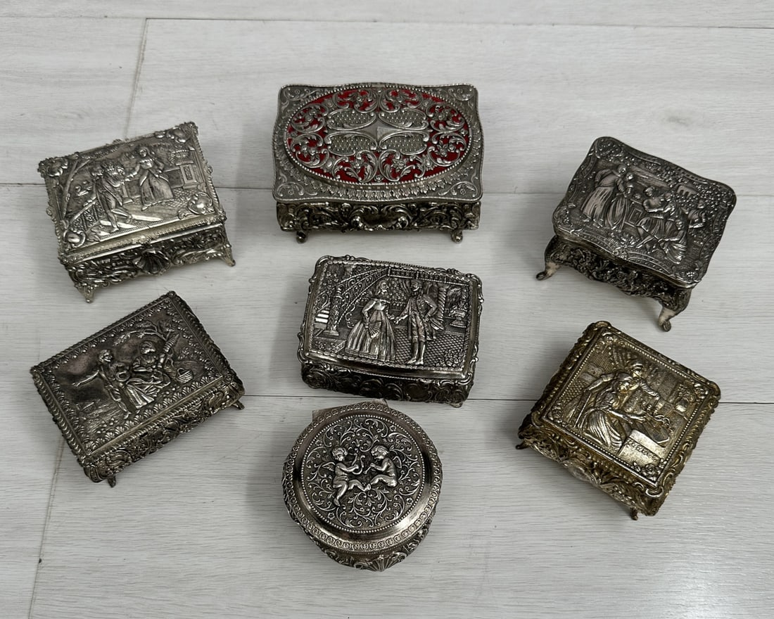 7 Repousse Vanity Boxes, Jewelry Box (1 of 14)