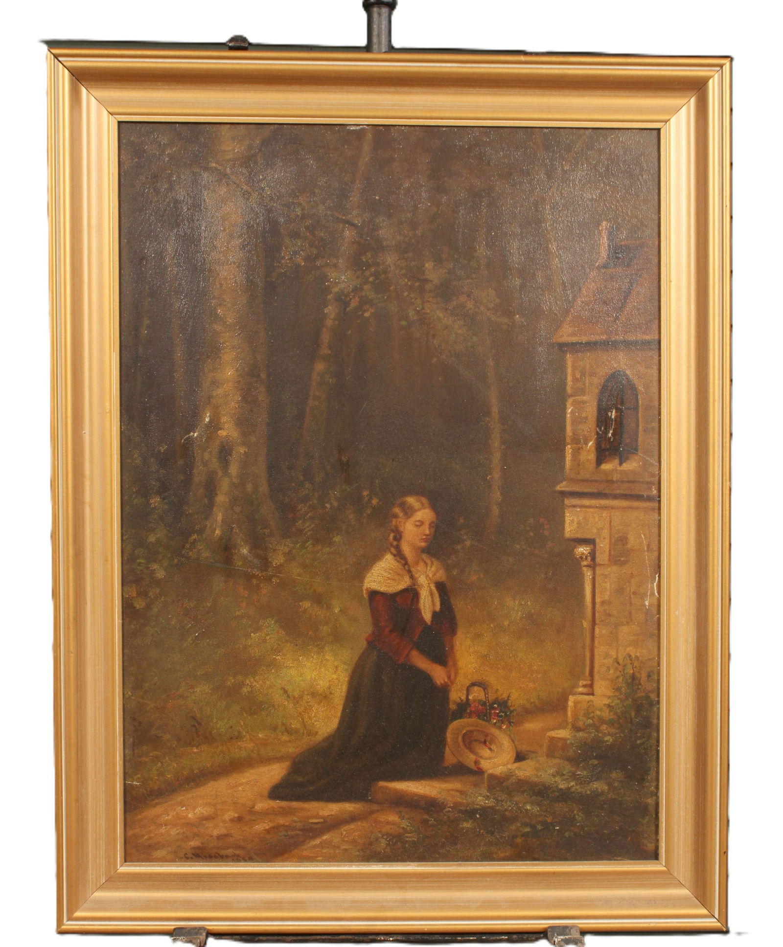 Woman In The Forrest, Oil On Tin, Missbach (1 of 9)