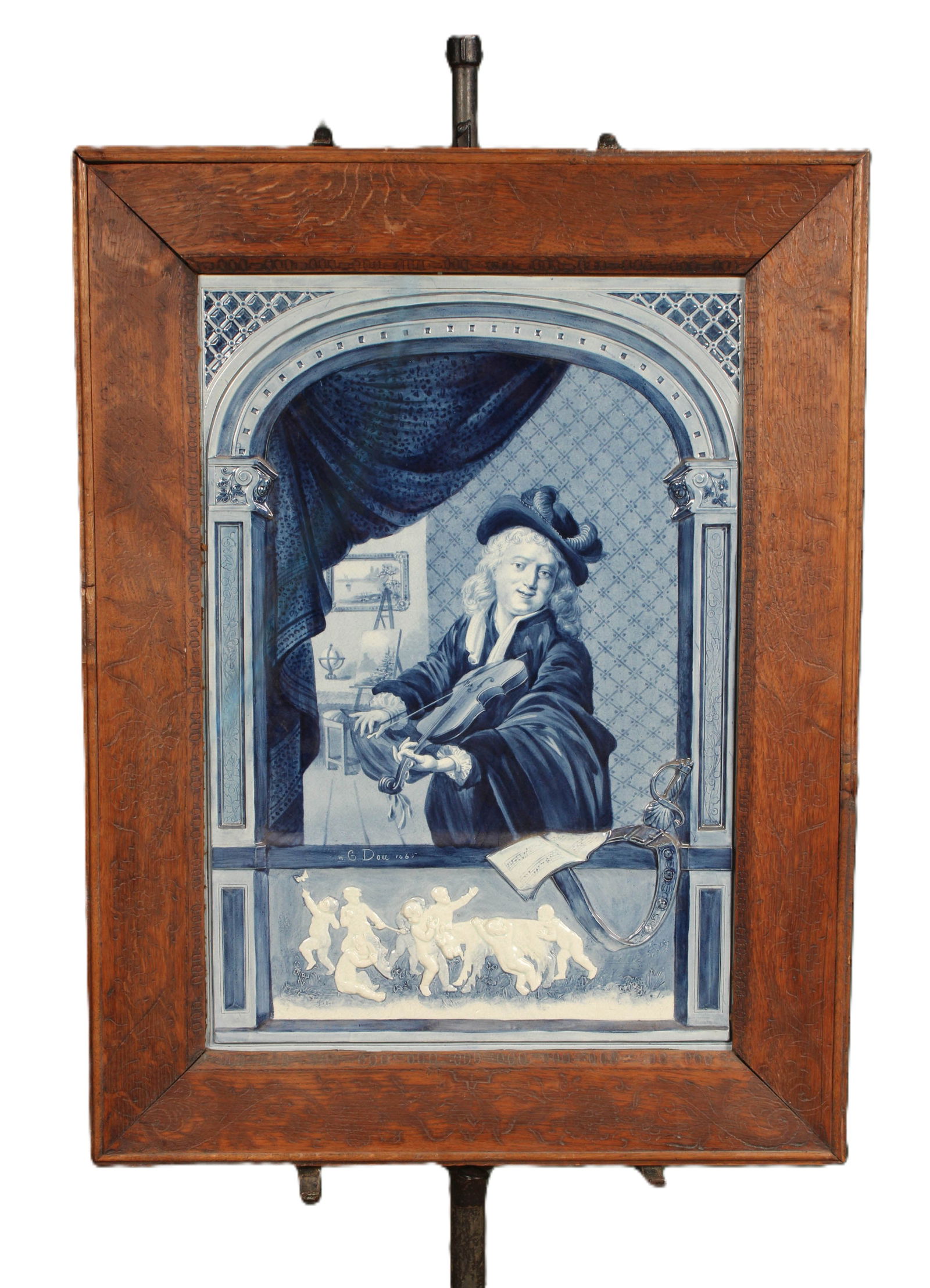 Rare Matlach Delft Plaque, after Gerrit Dou (1 of 14)