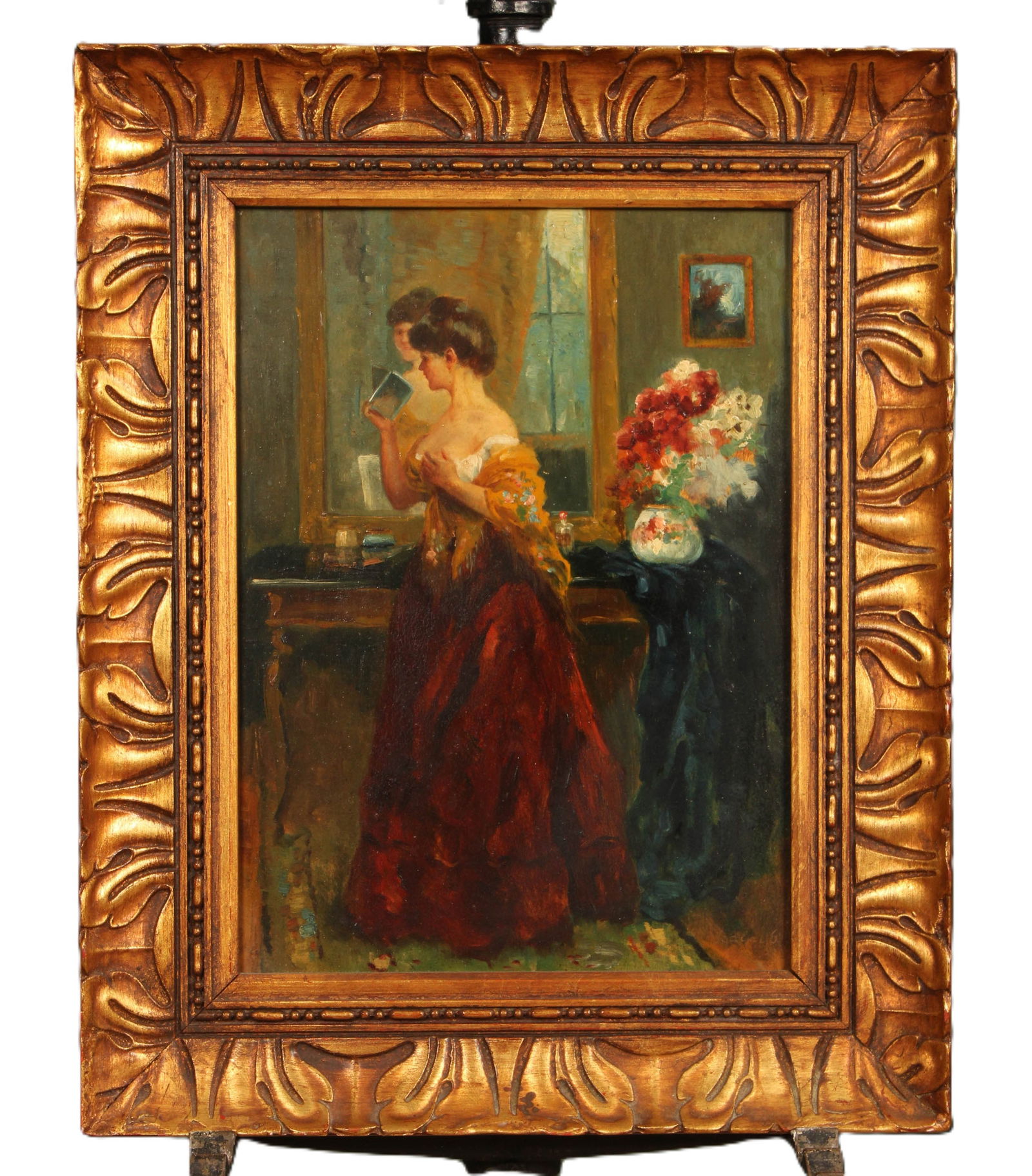 Boudoir Scene Oil Painting, Signed Szalai (1 of 8)