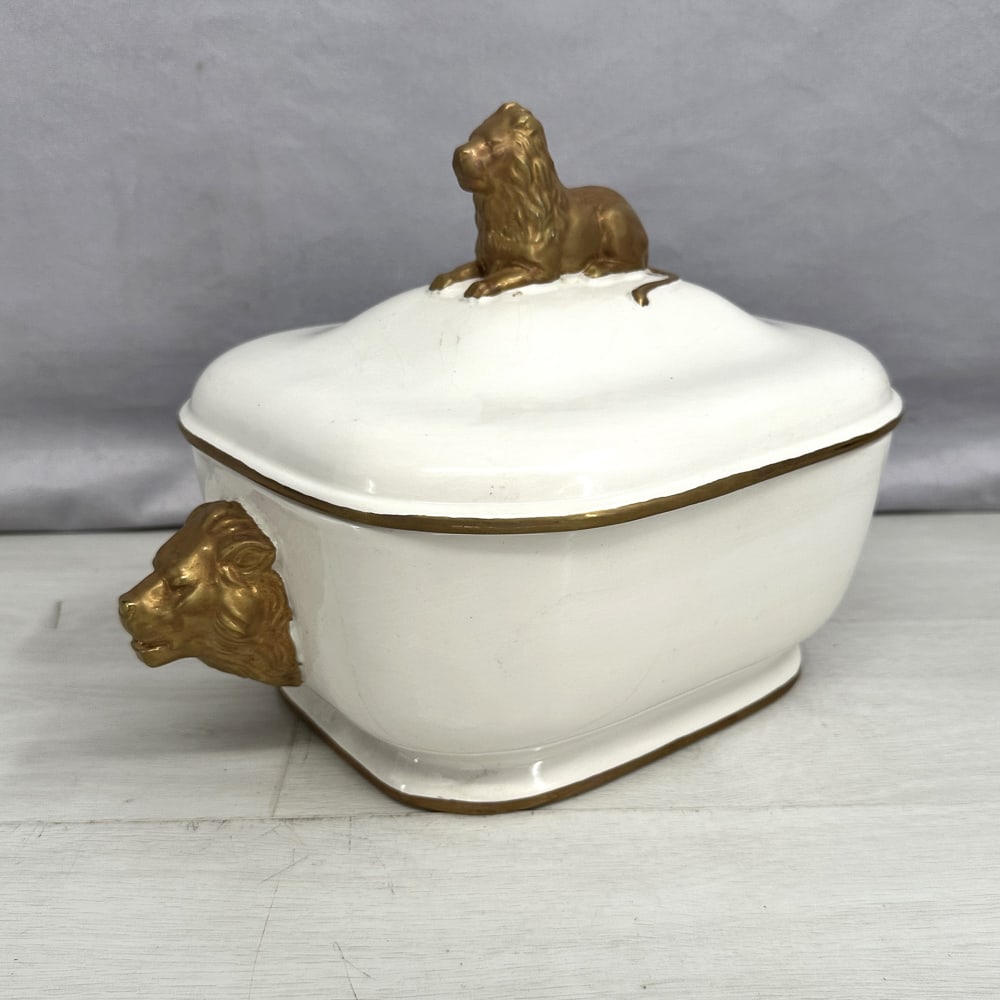 Italian Ceramic Lion Head Soup Tureen (1 of 7)