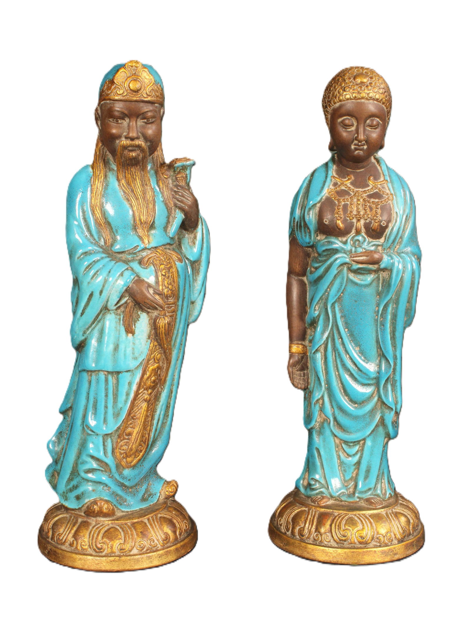 Vintage Italian Faience, Buddhistic Figures (1 of 10)