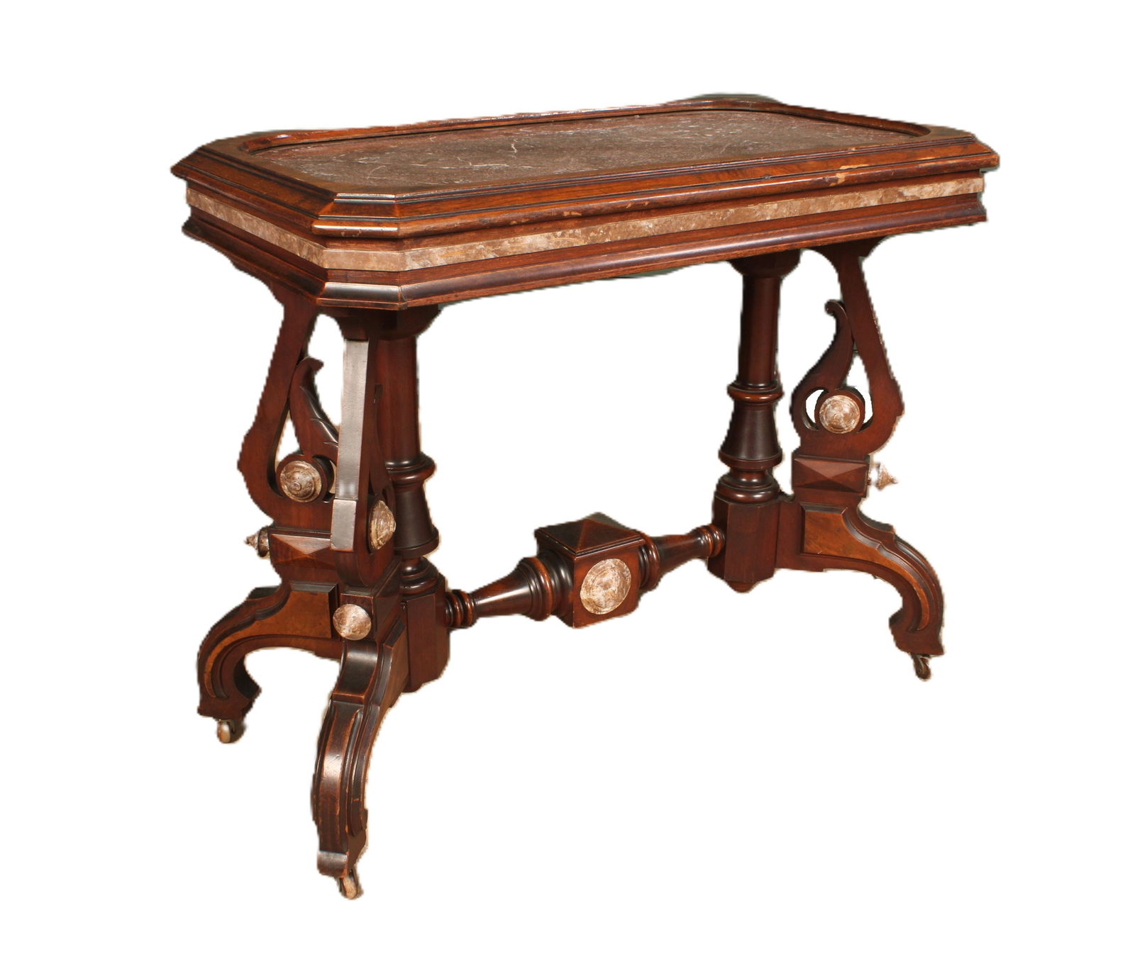 Antique Marble Top Victorian Parlor Table (1 of 7)