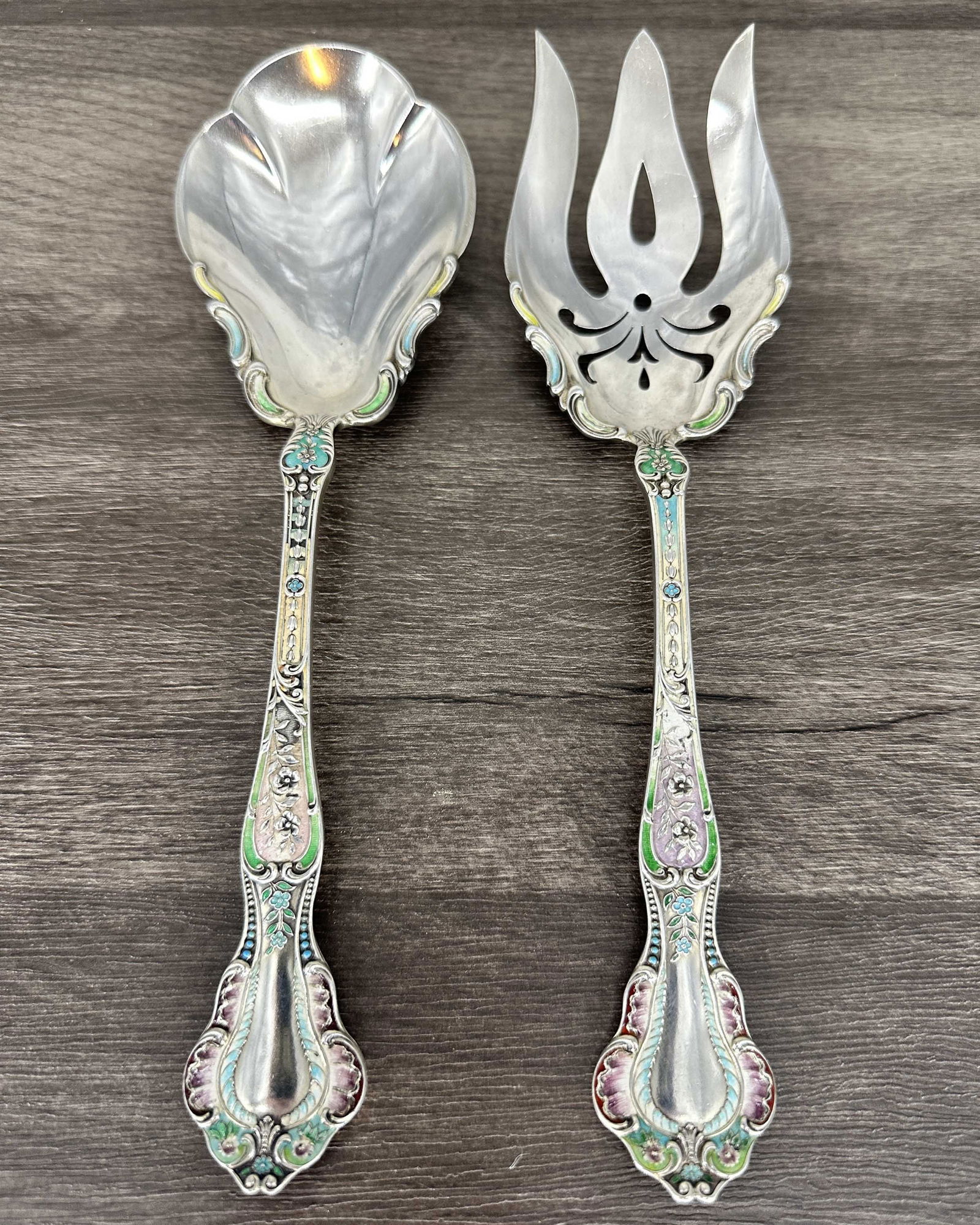 Gorham Sterling And Enamel Service Set (1 of 10)