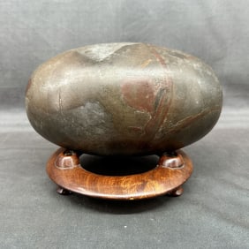 Shiva Lingam Stone On Wood Stand