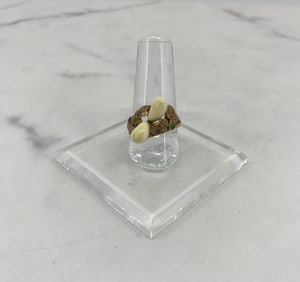 Milk Tooth & Emerald 14 K Gold Ring