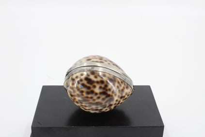 Gucci Italy 800 Silver Mounted Cowrie Trinket Box