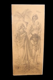 Stained Glass Cartoon Pencil Sketch, Percy Bacon