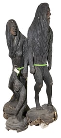Bigfoot, Sasquatch Family, Wood Sculptures