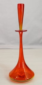 Blenko, Tangerine Art Glass Decanter