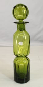 Art Glass Decanter, Green, Blenko Style