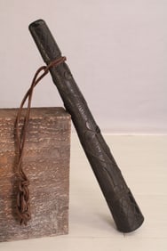 19th C Carved Irish Bog Oak Billy Club, Truncheon