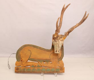 Folk Art Trophy Mount, Deer, Antlers