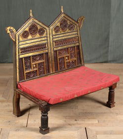 Ethnographic Bronze Clad Settee
