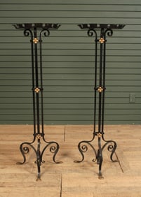 Gothic Style Wrought Iron Fernery Stands