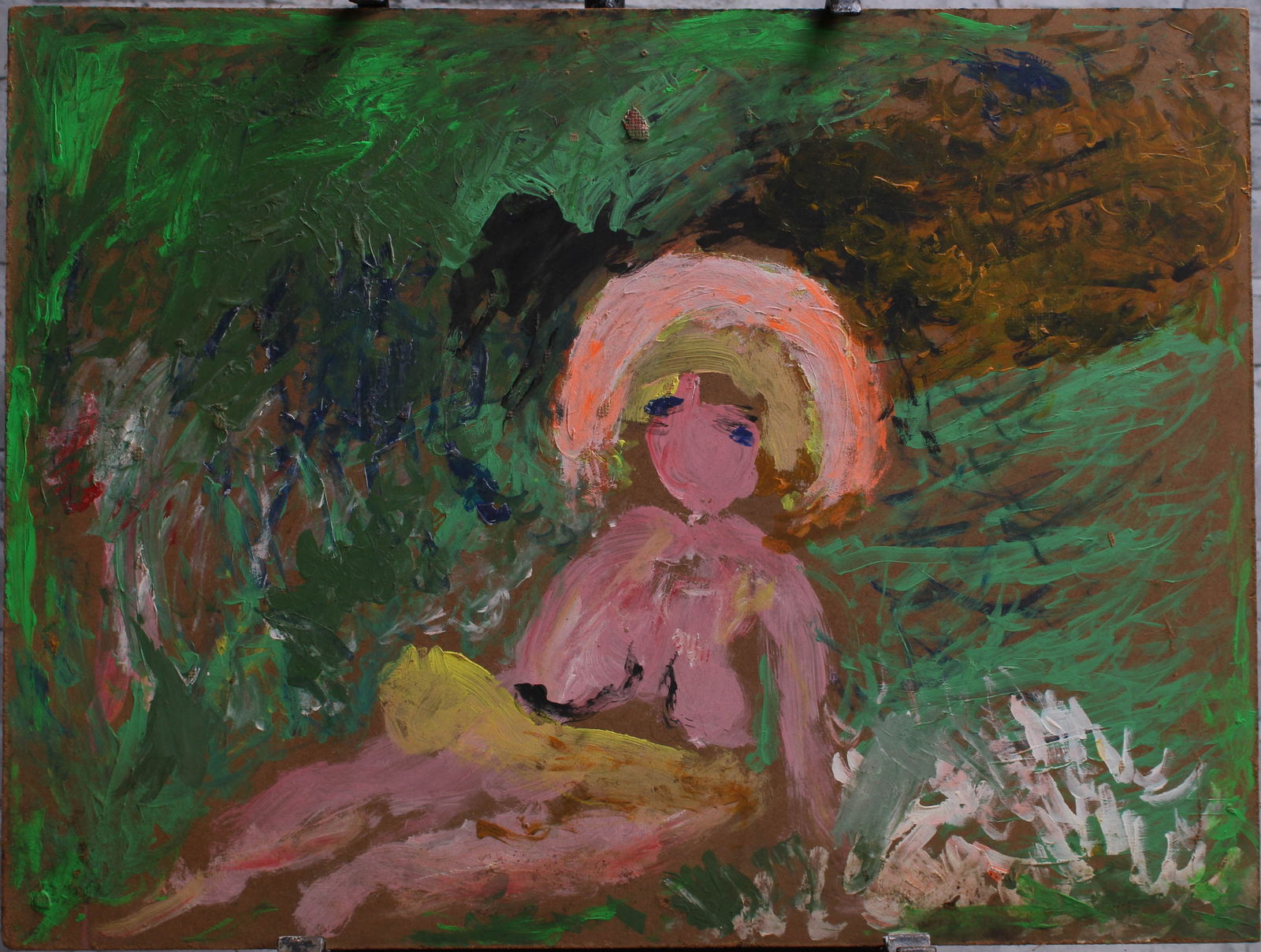 Justin McCarthy (20th C, Pennsylvania) Figural Composition. A once prolific Outsider Artist,: Justin McCarthy (20th C, Pennsylvania) Figural Composition. A once prolific Outsider Artist, Justin McCarthy's work is widely recognized and appreciated bycollectors of Naive, Art Brut and Outsider Ar