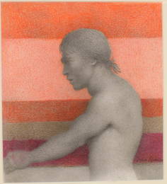 Original drawing, art work from John Brock Lear,  framed and matted. Title on reverse. Size: 17" H x