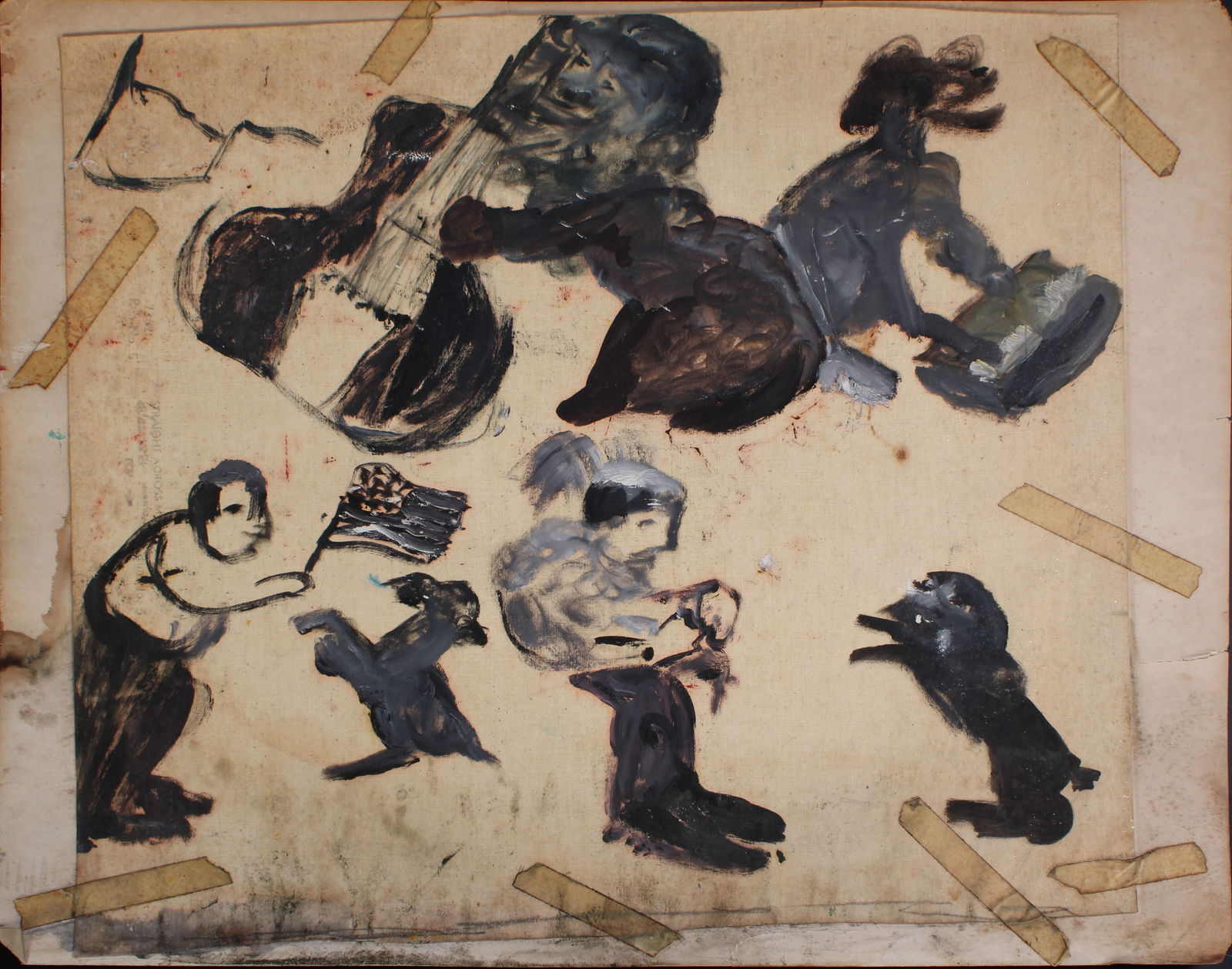 Justin McCarthy (20th C, Pennsylvania) Composition: Justin McCarthy (20th C, Pennsylvania) Composition. Recognized as a prolific Outsider Artist, Justin McCarthy's work is widely recognized andappreciated by collectors of Naive, Art Brut and Outsider A