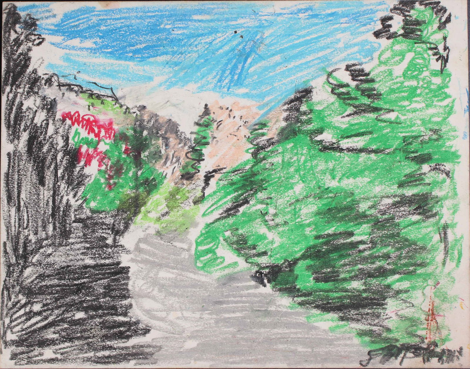 Justin McCarthy (20th C Pennsylvania) Landscape: Justin McCarthy (20th C, Pennsylvania) Landscape, Regionalism. Recognized as a prolific Outsider Artist, Justin McCarthy's work is widely recognized andappreciated. Provenance: From the collection of