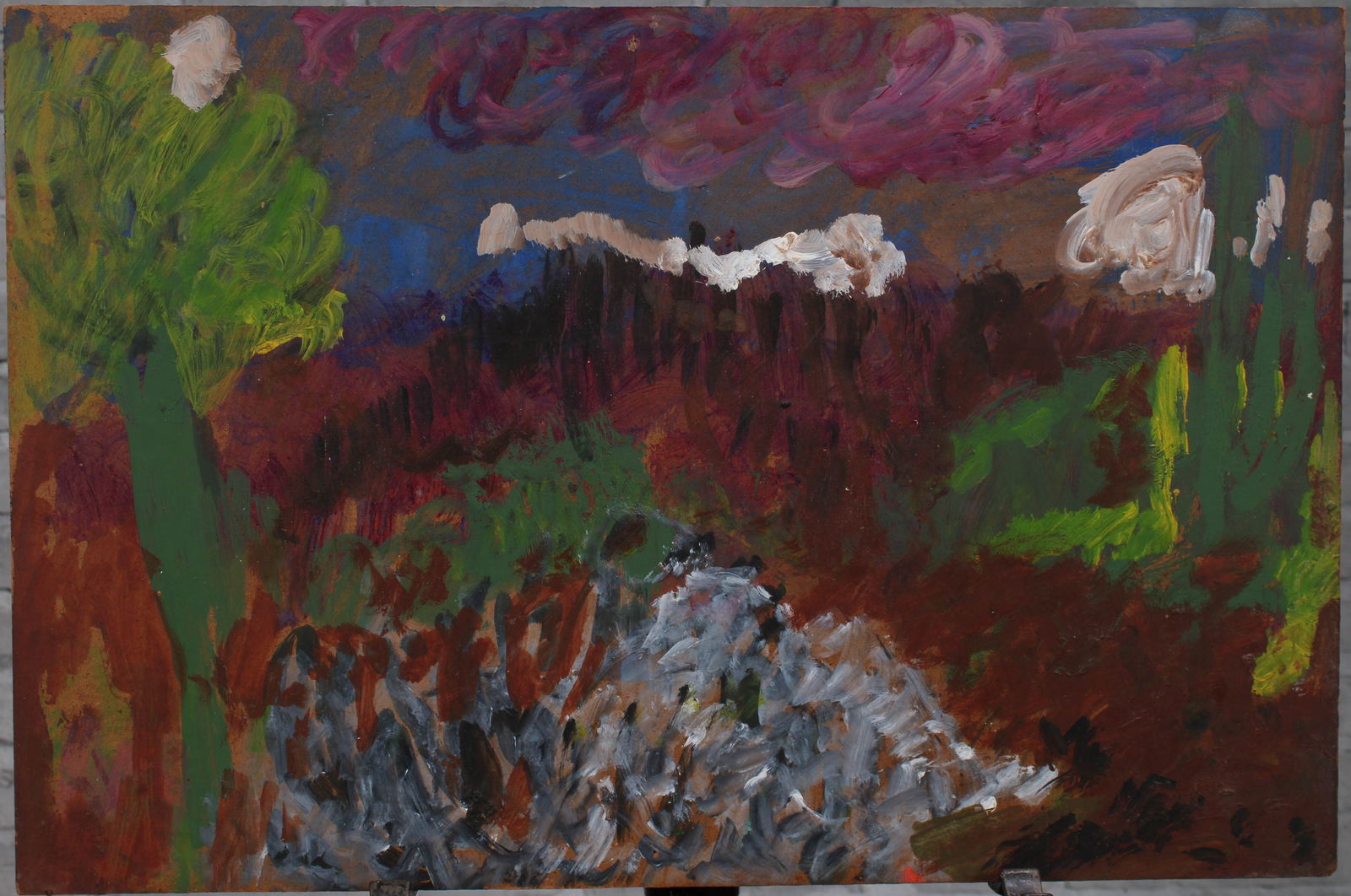 Justin McCarthy (20th C, Pennsylvania) Composition: Justin McCarthy (20th C, Pennsylvania) Composition, landscape, flora Recognized as a prolific Outsider Artist, Justin McCarthy's work is widely recognized andappreciated. Provenance: From the collecti