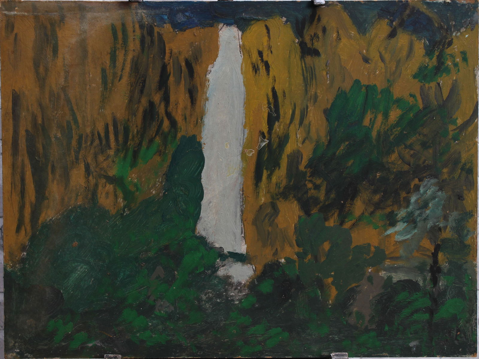 Justin McCarthy (20th C, Pennsylvania) Waterfalls: Justin McCarthy (20th C, Pennsylvania) Waterfall. Typical work inspired by television variety shows of the era. A once prolific Outsider Artist, Justin McCarthy's work is widely recognized and appreci