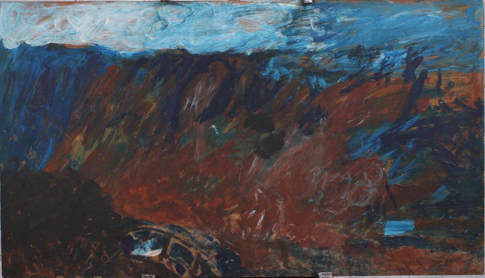 Justin McCarthy (20th C, Pennsylvania) Composition: Justin McCarthy (20th C, Pennsylvania) Composition. Landscape. Recognized as a prolific Outsider Artist, Justin McCarthy's work is widely recognized andappreciated by collectors of Naive, Art Brut and