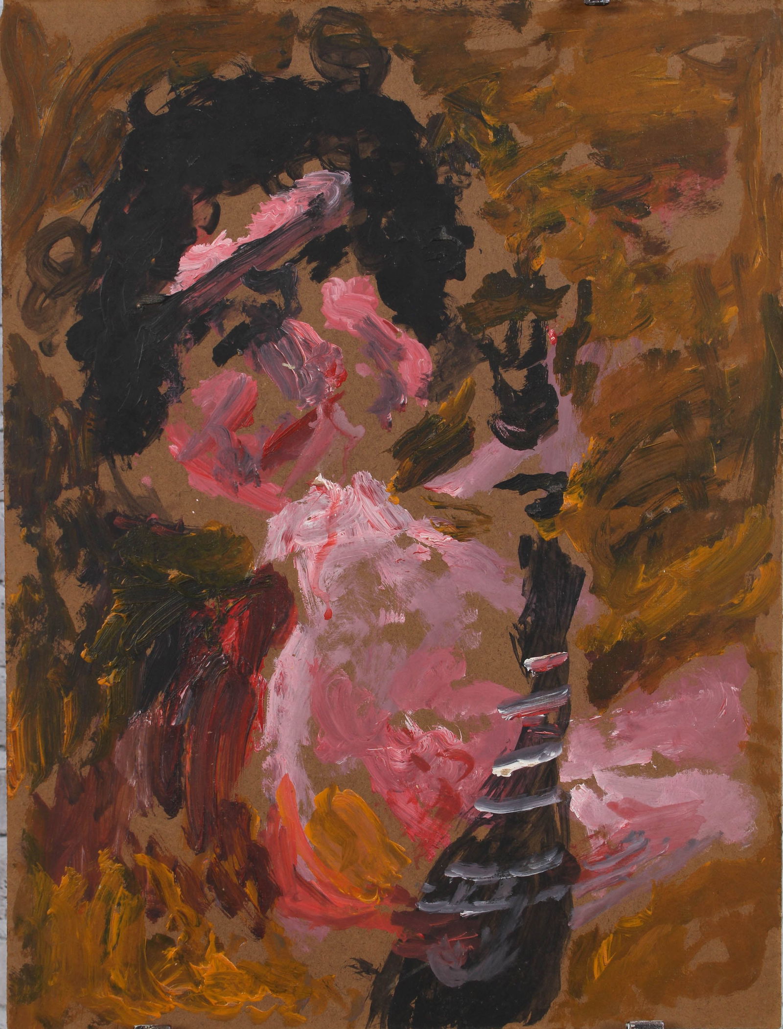 Justin McCarthy (20th C, Pennsylvania) Composition: Justin McCarthy (20th C, Pennsylvania) Composition, abstract figure. Typical work inspired by television variety shows of the era. Recognized as a prolific Outsider Artist, JustinMcCarthy's work is wi