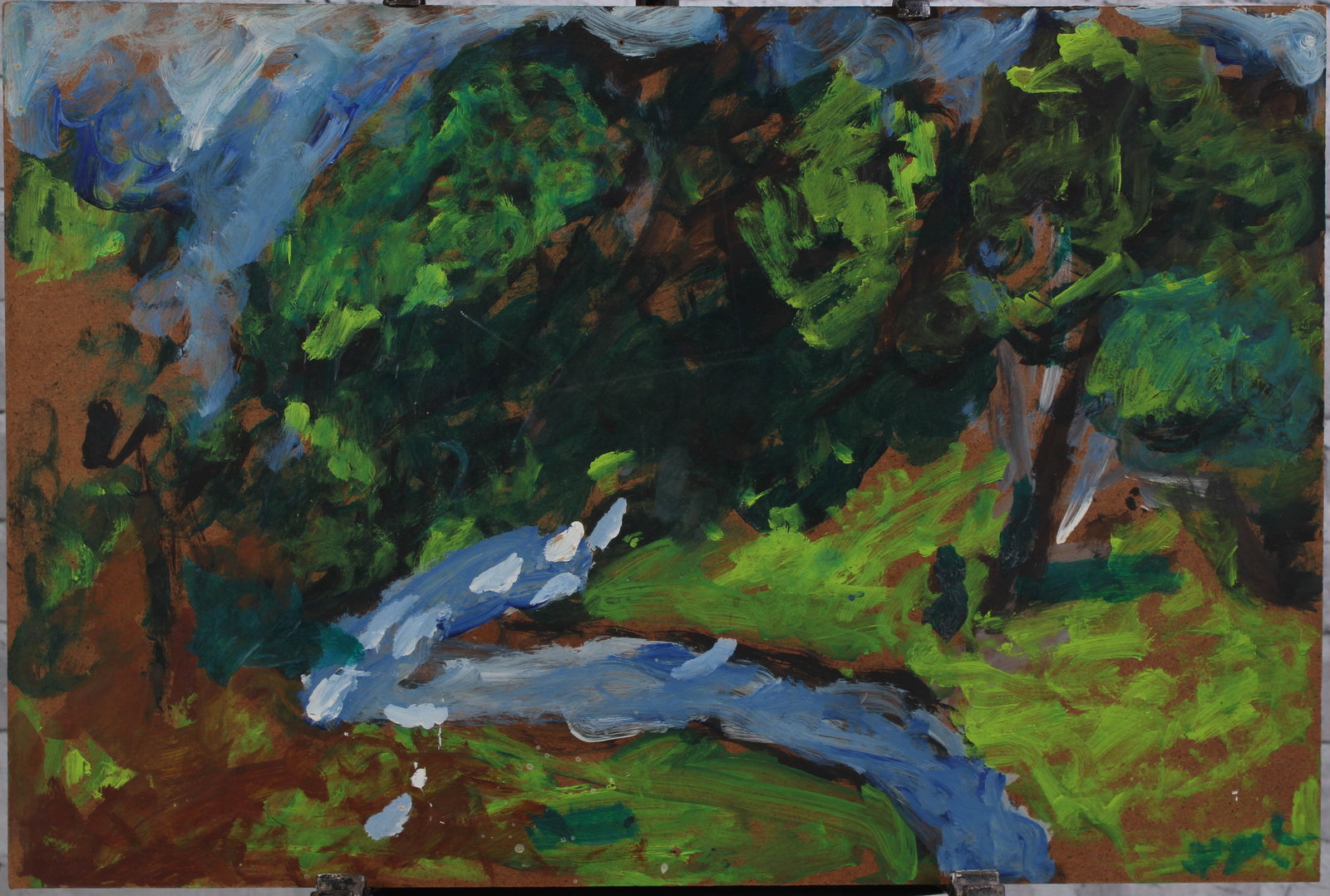 Justin McCarthy (20th C, Pennsylvania) Composition: Justin McCarthy (20th C, Pennsylvania) Composition. Regional landscape. Recognized as a prolific Outsider Artist, Justin McCarthy's work is widely recognized andappreciated by collectors of Naive, Art