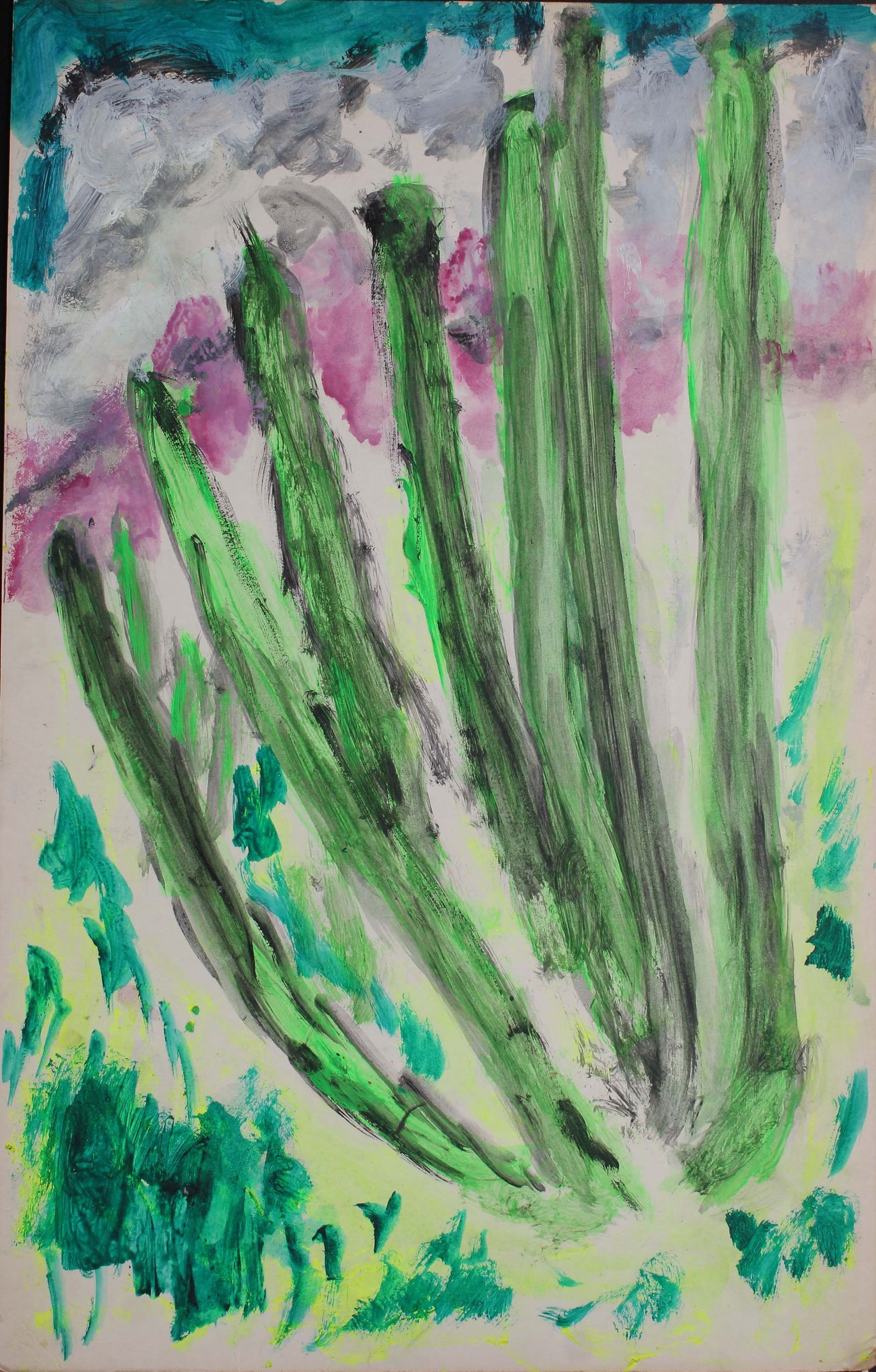 Justin McCarthy (20th C, Pennsylvania) Composition: Justin McCarthy (20th C, Pennsylvania) Composition. Desert Landscape. Recognized as a prolific Outsider Artist, Justin McCarthy's work is widely recognized andappreciated by collectors of Naive, Art B