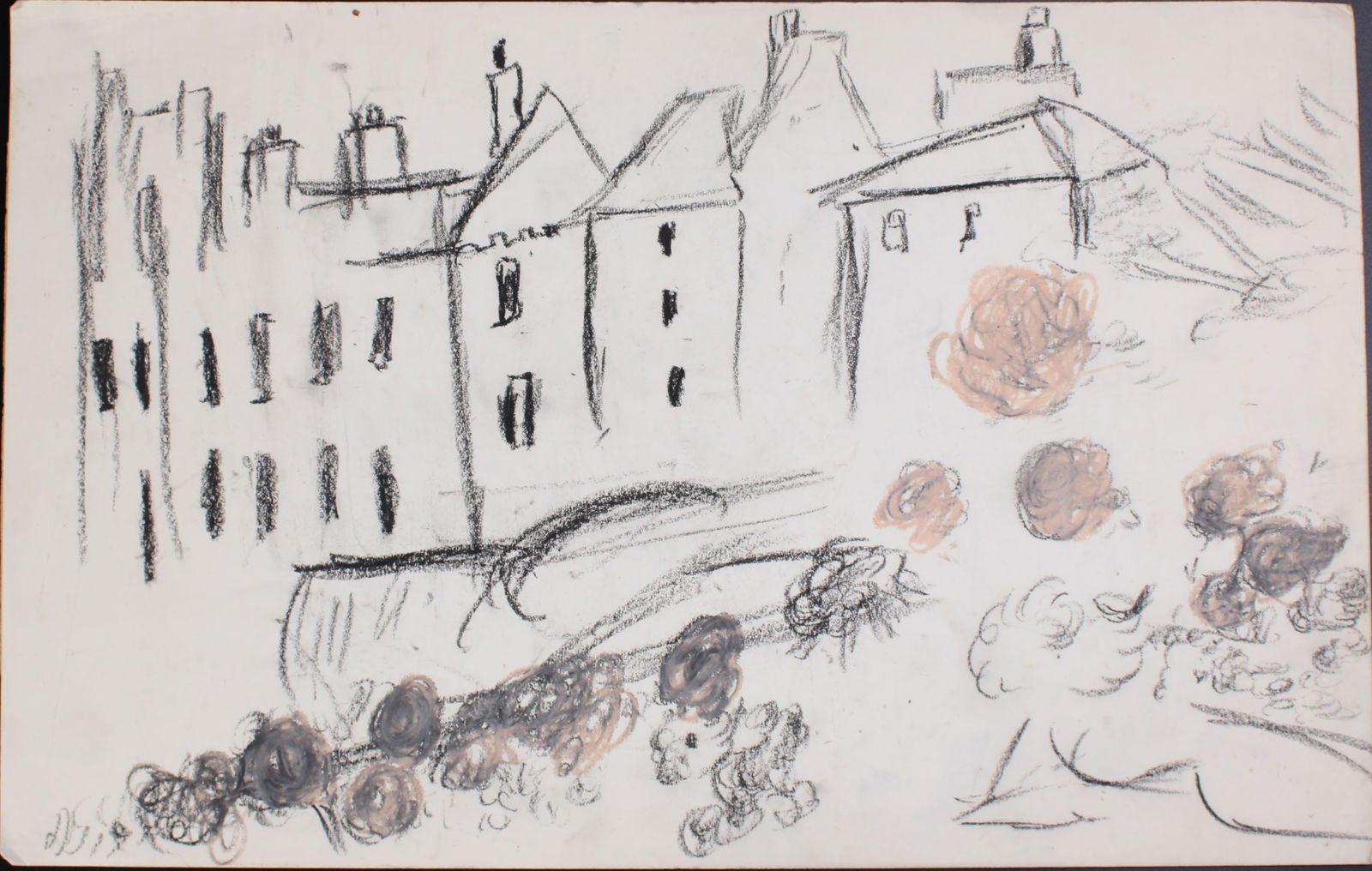 Justin McCarthy (20th C, Pennsylvania) Composition: Justin McCarthy (20th C, Pennsylvania) Composition. Le Chateau. Recognized as a prolific Outsider Artist, Justin McCarthy's work is widely recognized andappreciated by collectors of Naive, Art Brut an