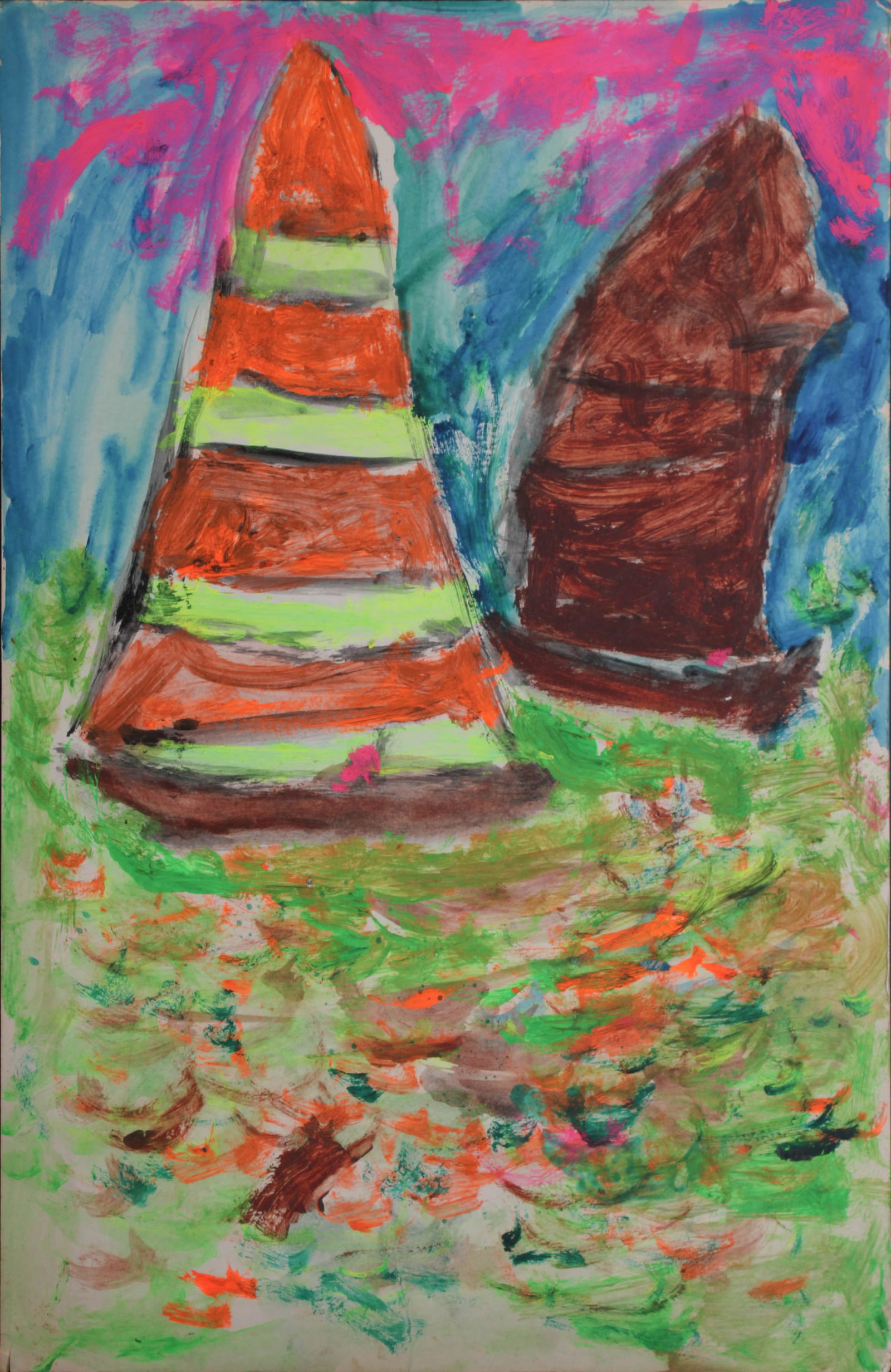 Justin McCarthy (20th C, Pennsylvania) Composition: Justin McCarthy (20th C, Pennsylvania) Composition. Naive Maritime Seascape. Recognized as a prolific Outsider Artist, Justin McCarthy's work is widely recognized andappreciated by collectors of Naive